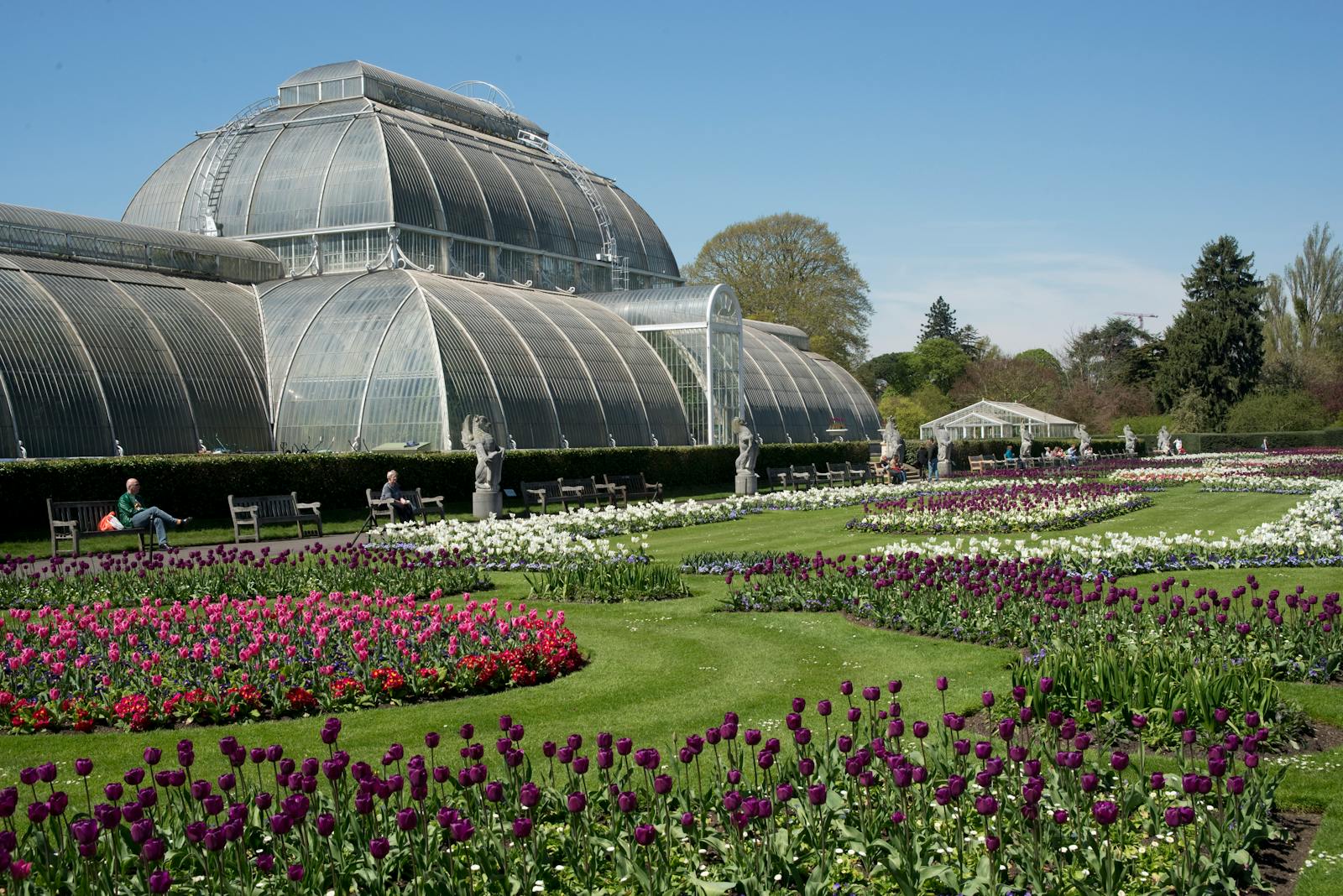 Kew Gardens växhus under blå himmel